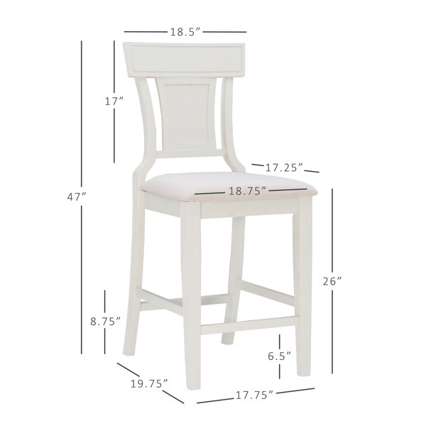 Anniston Solid Wood Upholstered Bar Counter Stool